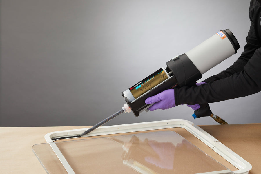 3M Scotch-Weld adhesive and dispensing equipment in an assembly application