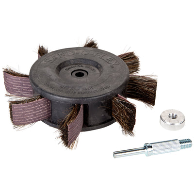 Merit Sand-O-Flex 11051 - Sand-O-Flex Wheel Model #350-Rp Wheel Assembled With Refill & Brushes #350-Rp 08834111051 - eGrimesDirect