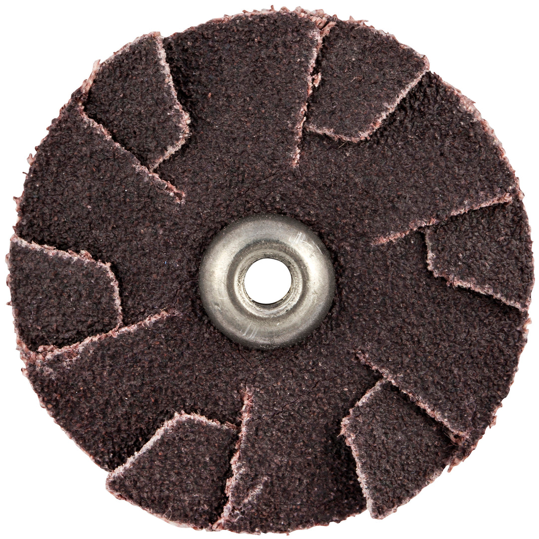 Merit 86035 1-1/2" x 8mm aluminum oxide overlap slotted disc set, 32 grit for grinding and polishing applications.
