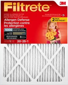 3M 9803DC-2PK - Filtrete Micro Allergen Filter 20 in x 25 in x 1 in 2/Pack 3M 7100233134 7100233134