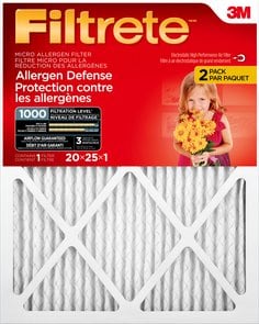 3M 9803DC-2PK - Filtrete Micro Allergen Filter 20 in x 25 in x 1 in 2/Pack 3M 7100233134 7100233134 - eGrimesDirect