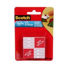 3M Scotch 108-ESF - Scotch Removable Mounting Squares gray 1 in (2.54 cm) 16 per pack 3M 7100110885 7100110885
