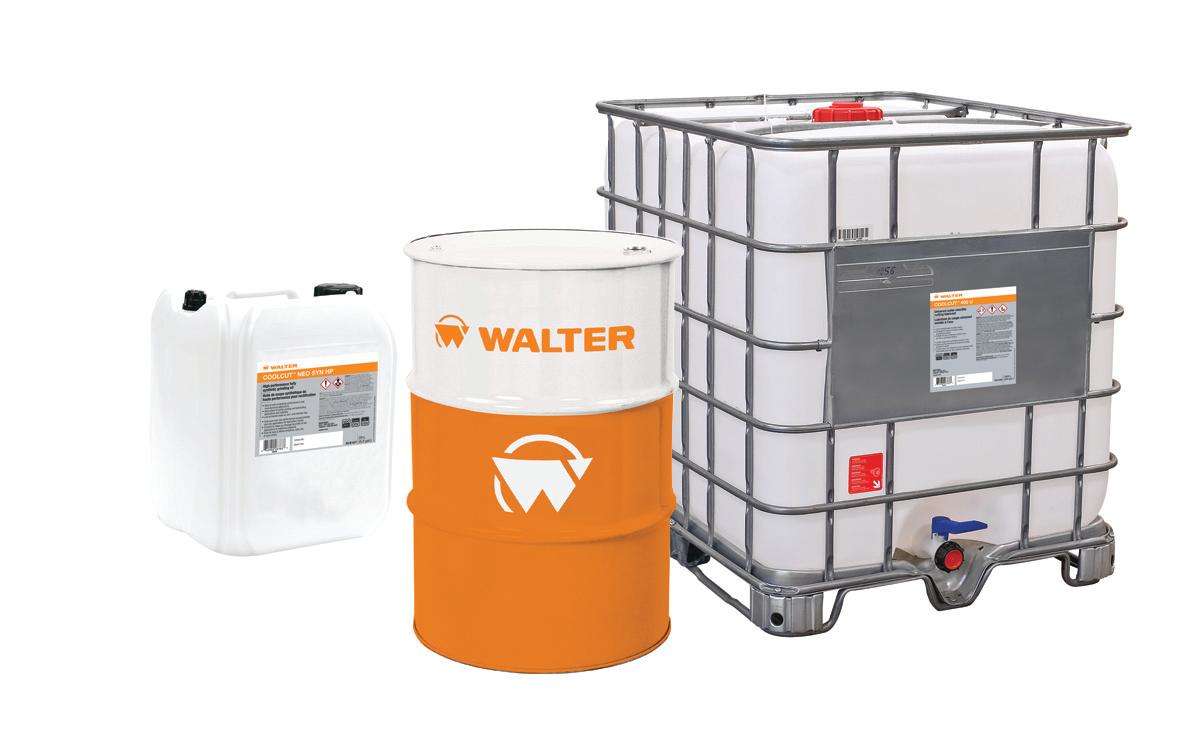 WALTER Coolcut Protec 68 20L container with safety label and product information for industrial cooling protection.