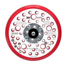 3M AB20353 - 3M Hookit Clean Sanding Low Profile Disc Pad, 20353, 44 holes, 5 in x 3/8 in, 5/16-24 ext, red foam 3M AB20353 7100037832 - eGrimesDirect