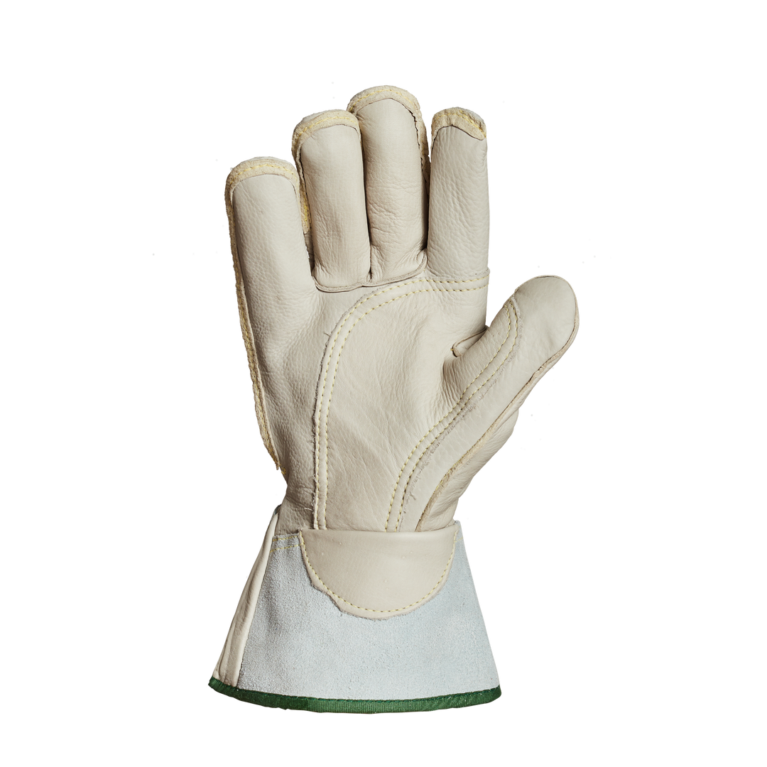 Superior Glove 365DLX2KGXXL deluxe Linneman glove with Kevlar lining and reflective cuff, showing the textured palm detail.