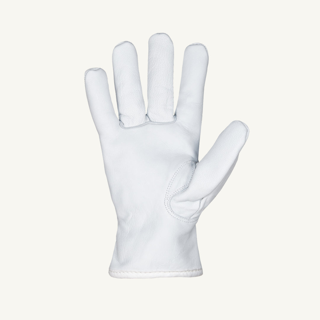 Superior Glove Endura goatskin drivers glove with anti-static Esd protection and keystone thumb, showing palm and finger details.