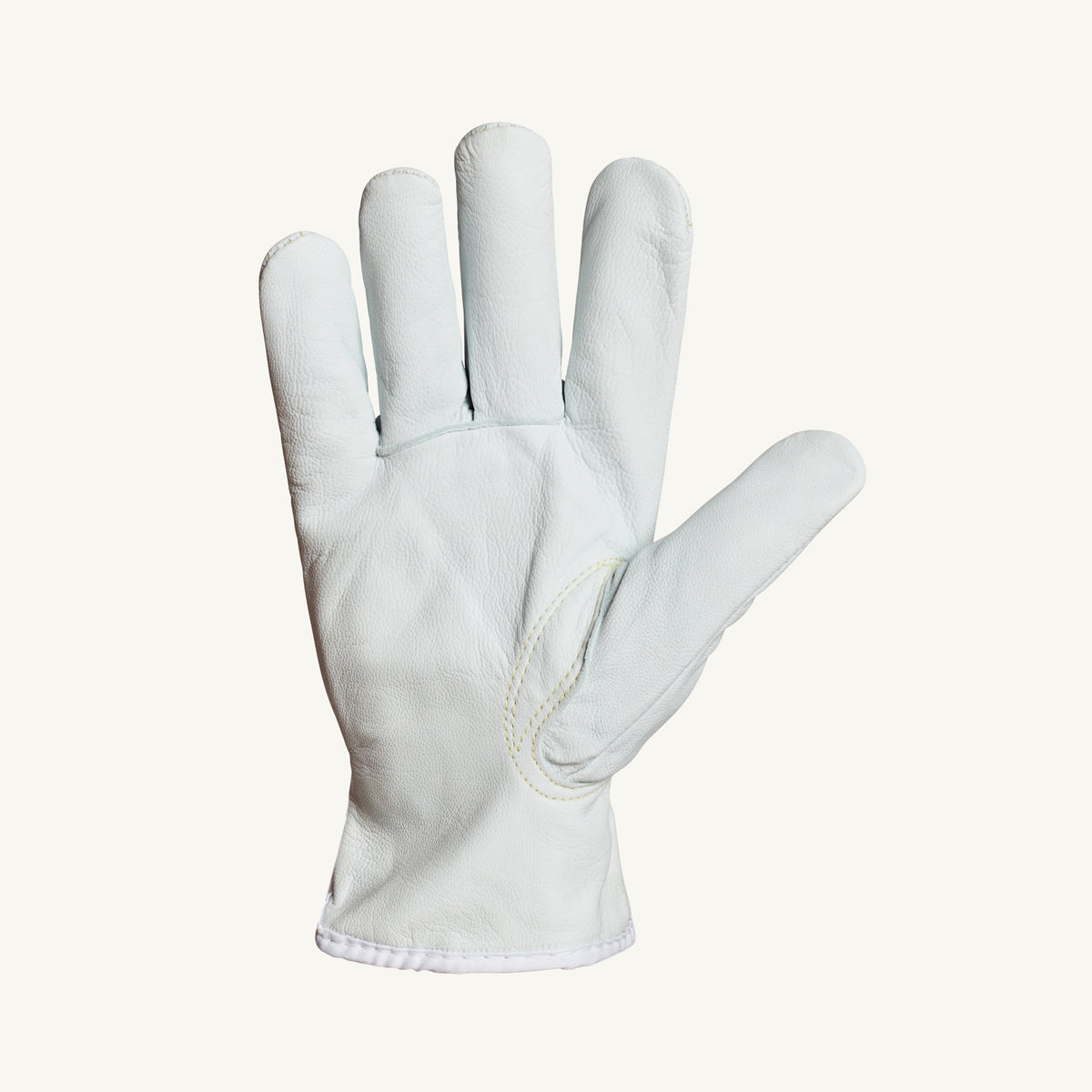 Superior Glove 378GKGEXXXL goatskin driver glove with Kevlar lining, ANSI A4 cut resistance, and arc flash protection, palm view.