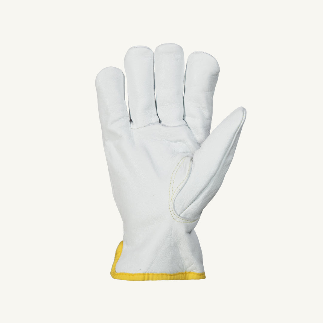 Superior Glove Endura Goat Drivers Gloves with Kevlar and Thinsulate lining, showing the palm and durable construction.