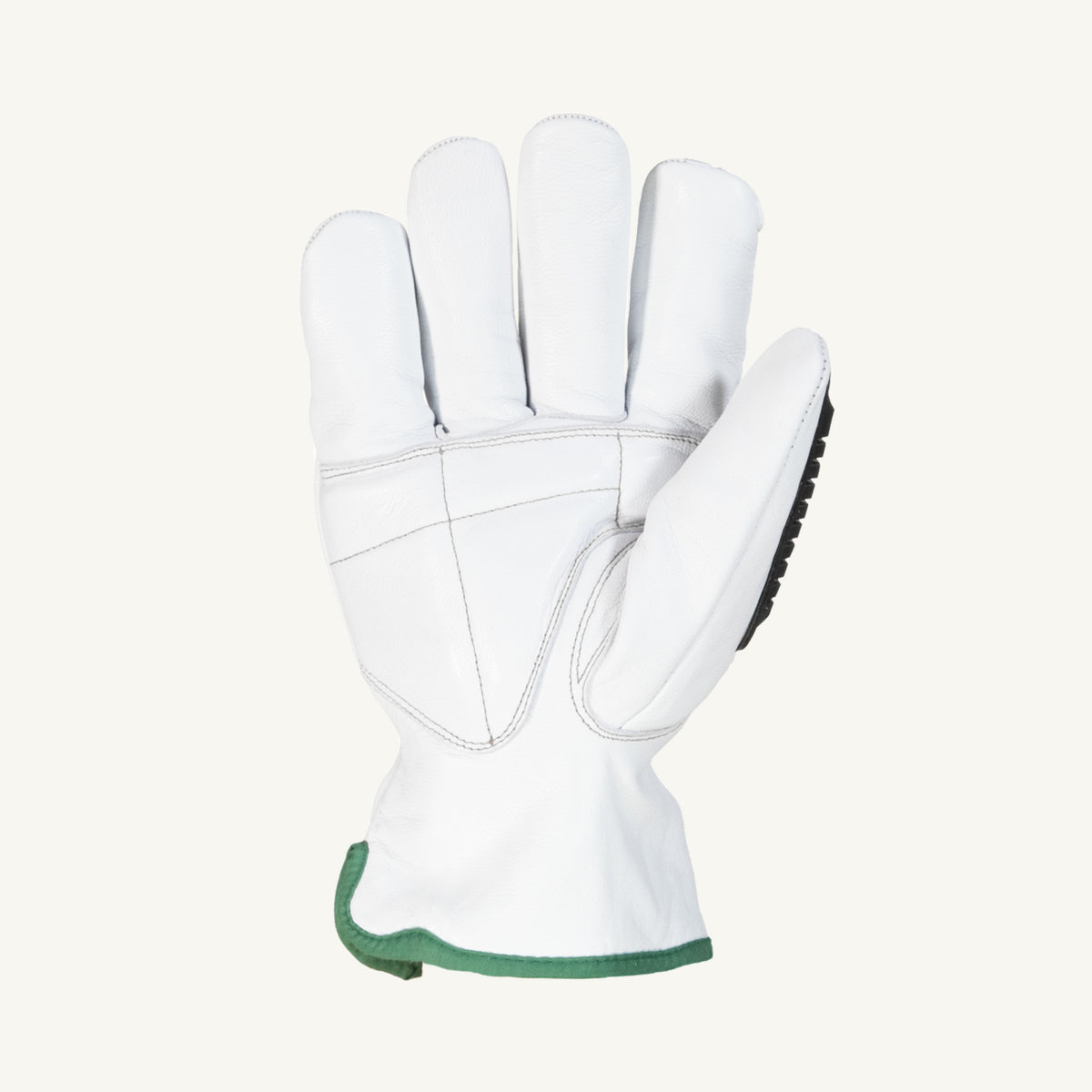 Superior Glove Endura goatskin glove with Kevlar and Thinsulate lining, TPR back, ANSI A6 safety rating, palm detail visible.