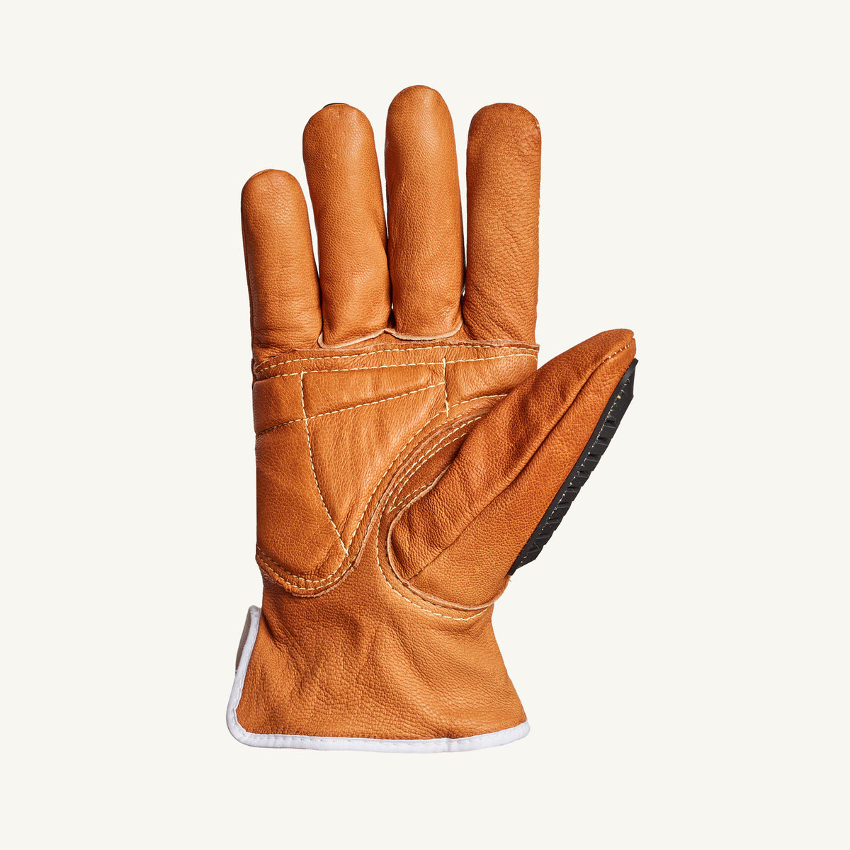 Superior Glove Oilbloc Endura Grain Goat Drivers Gloves with Kevlar lining and TPR back protection, showing the palm side.