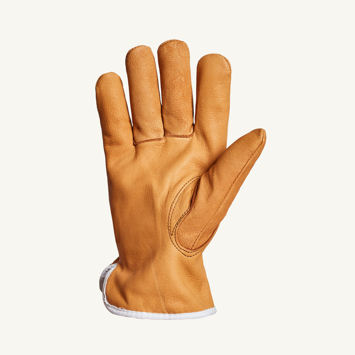 Superior Glove Oilbloc Endura Grain Goatskin driver glove with keystone thumb and Thinsulate lining, showing the textured palm detail.