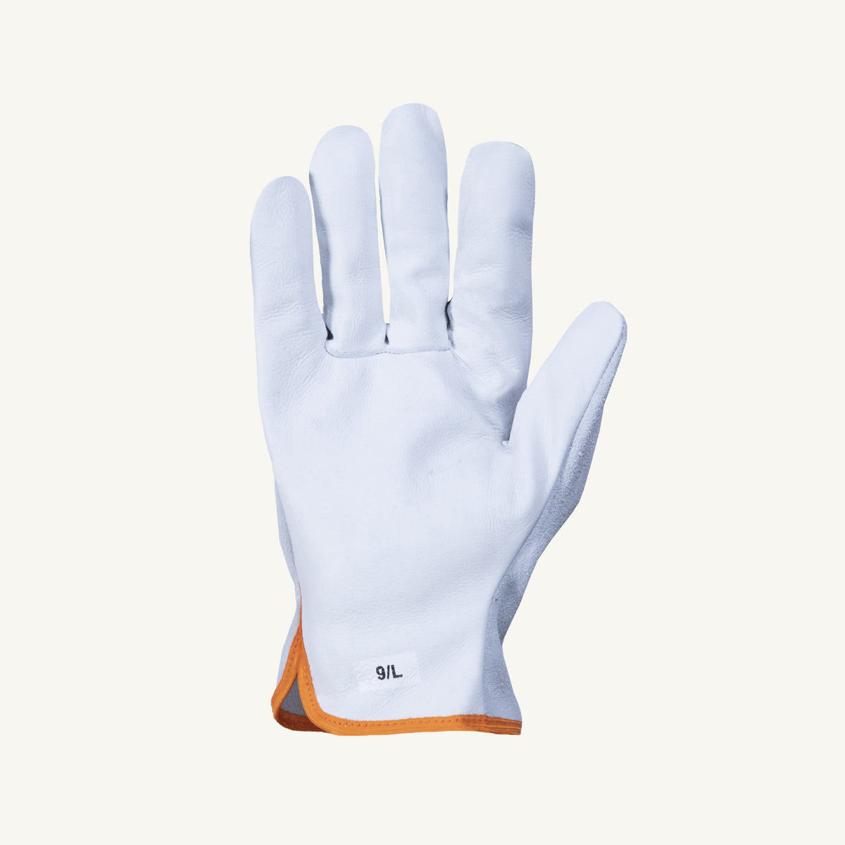 Superior Glove Endura 378SBXL cowgrain drivers gloves with split leather back and wing thumb, showing durable palm and flexible fit.