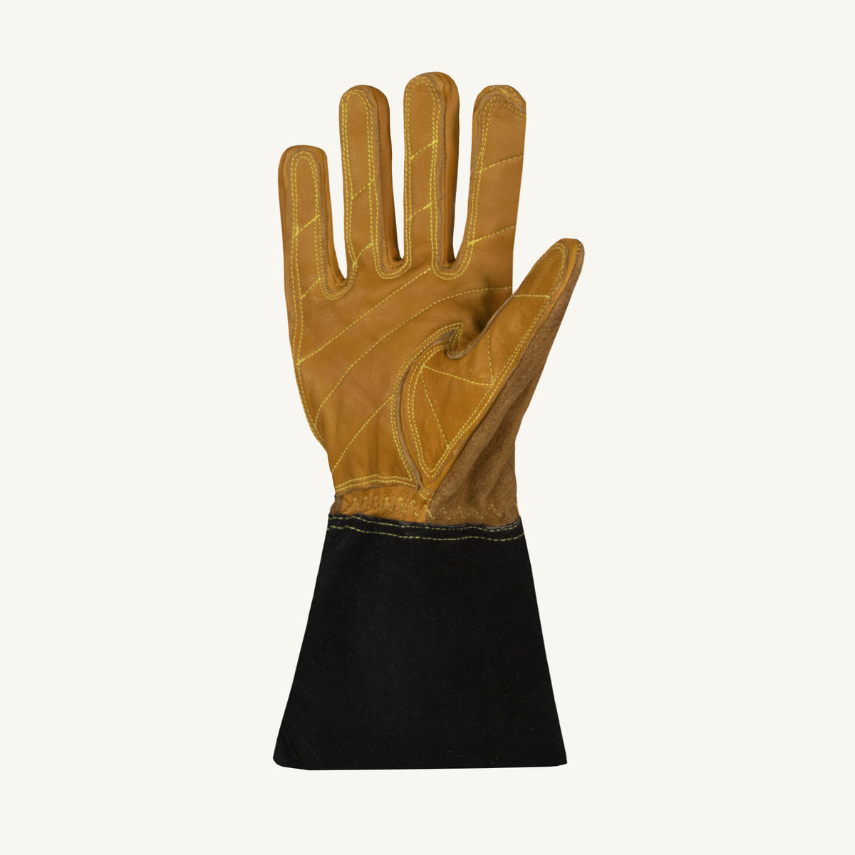 Superior Glove Endura 398GDPM oilbloc grain goat glove with double palm, split leather back, Kevlar sewn, and leather cuff.
