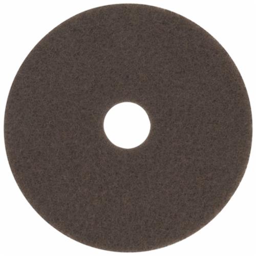 3M F-7100-BRN-18 brown stripper pad for floor stripping, 18-inch size, shown in the image.