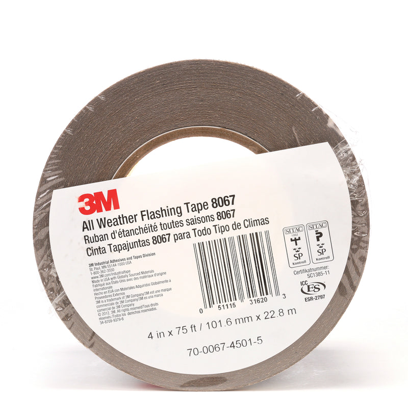 3M 8067-4X75 - All Weather Flashing Tape 8067 Tan (4 Inch x 75 ft) Slit Liner 7000001346 - eGrimesDirect