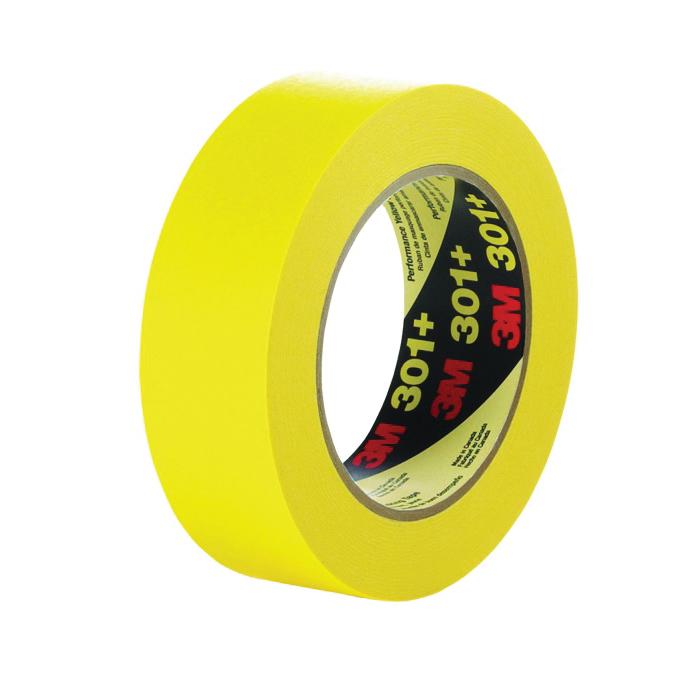3M 301+1490X55 - Performance Masking Tape 301+ Yellow (58.7 Inch x 60 Yards) 7000124905