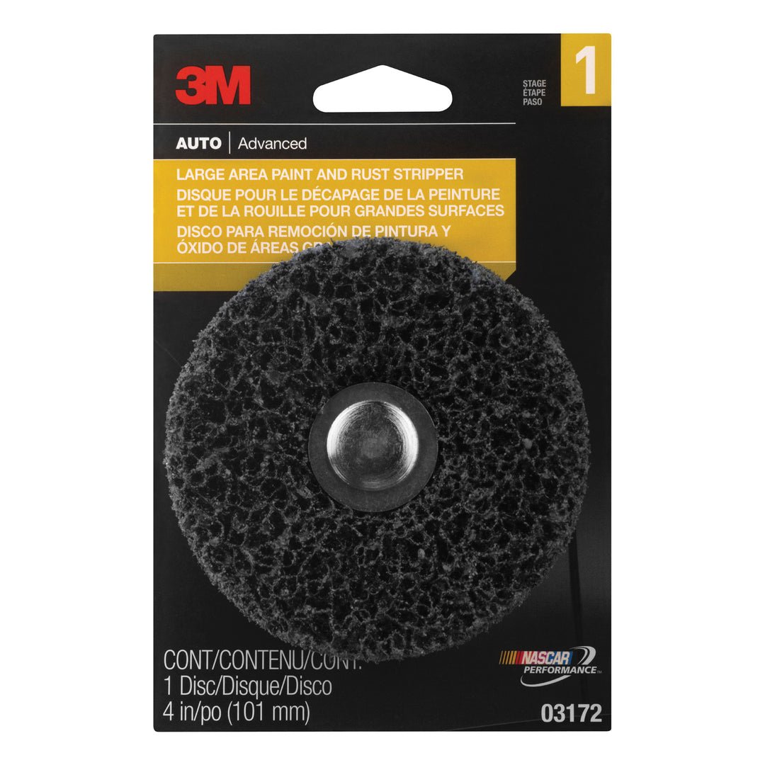 3M paint and rust stripper in a container with applicator brush for removing coatings from metal surfaces.