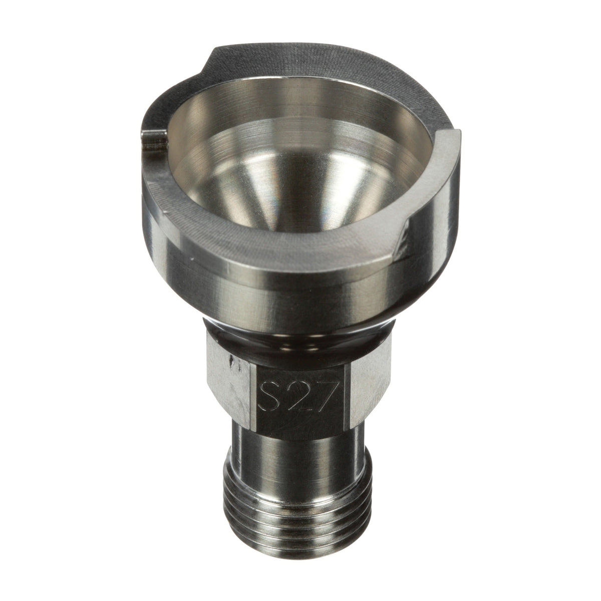 3M 26119 Paint Prep System 2.0 Adapter #S27, close-up of the gray plastic component for automotive paint preparation.