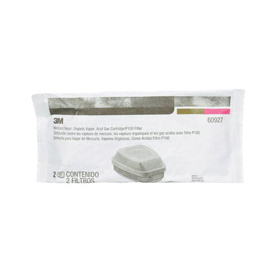3M 60927 - Mercury and Organic Vapour and Acid Gas Cartridge with P100 Particulate Filter 7100198708 - eGrimesDirect