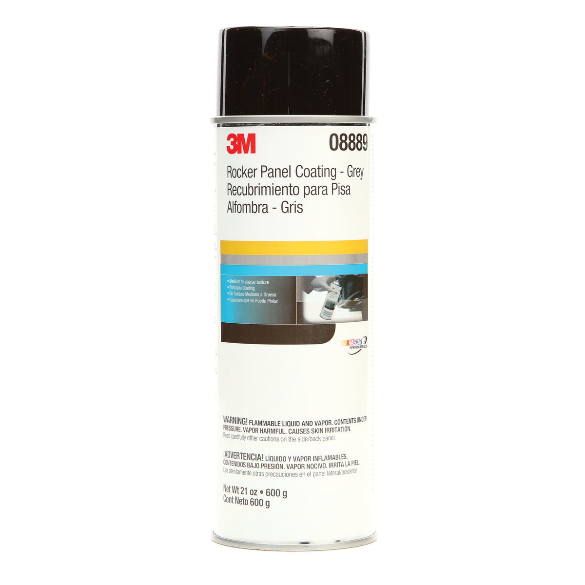 3M 08889 grey rocker panel coating in 23 fl oz (680 ml) bottle, shown in the image for automotive repair and protection.