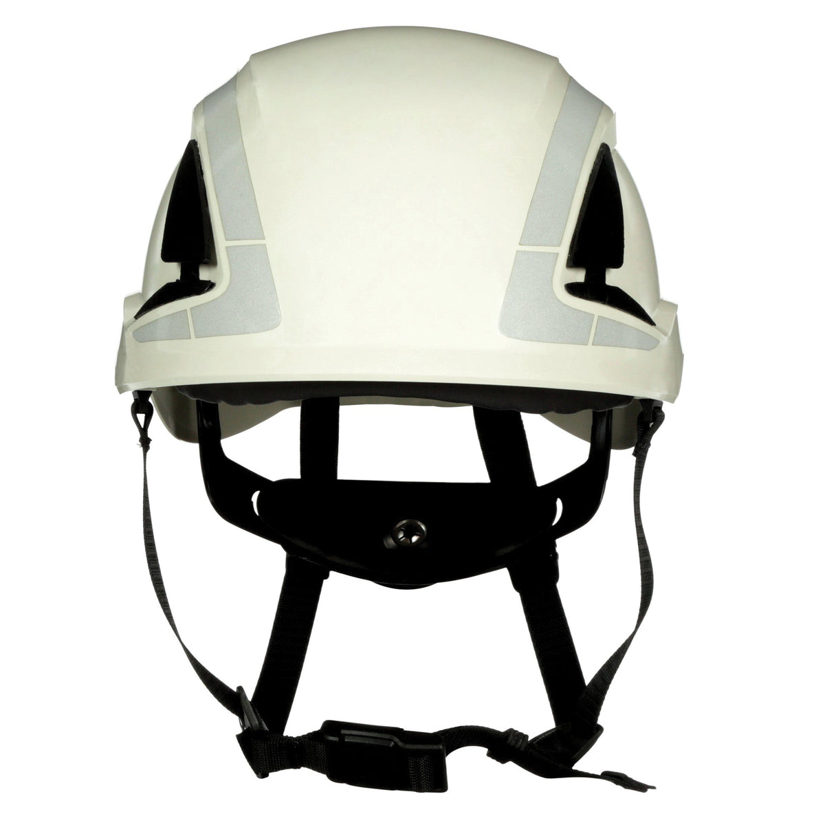 3M SecureFit X5001X-ANSI safety helmet in white with Scotchlite reflective material, part of the X5000 series.