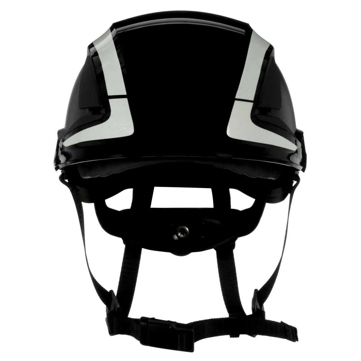 3M SecureFit X5012X-ANSI safety helmet in black with Scotchlite reflective material and adjustable headband for industrial safety