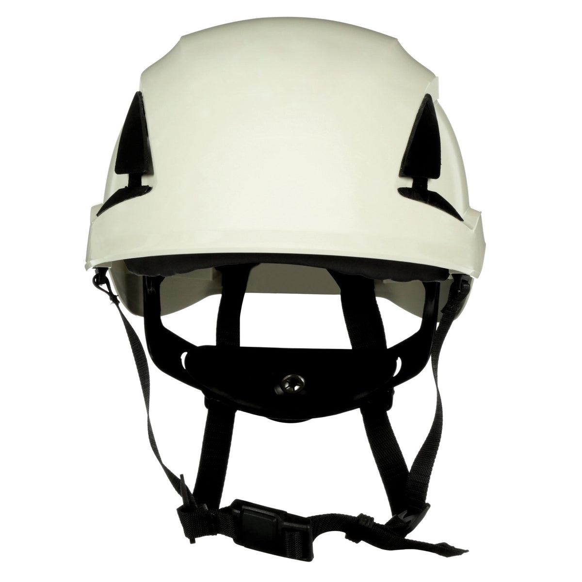 White 3M SecureFit X5001-ANSI safety helmet from X5000 series, featuring adjustable headband and durable construction.