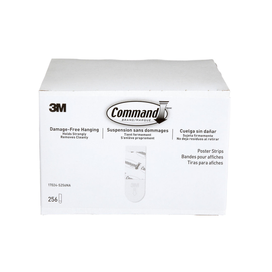3M Command 17024-S256NA poster strips — actual 256-strip package on white