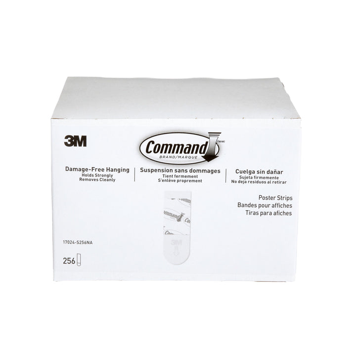 3M Command 17024-S256NA poster strips — actual 256-strip package on white