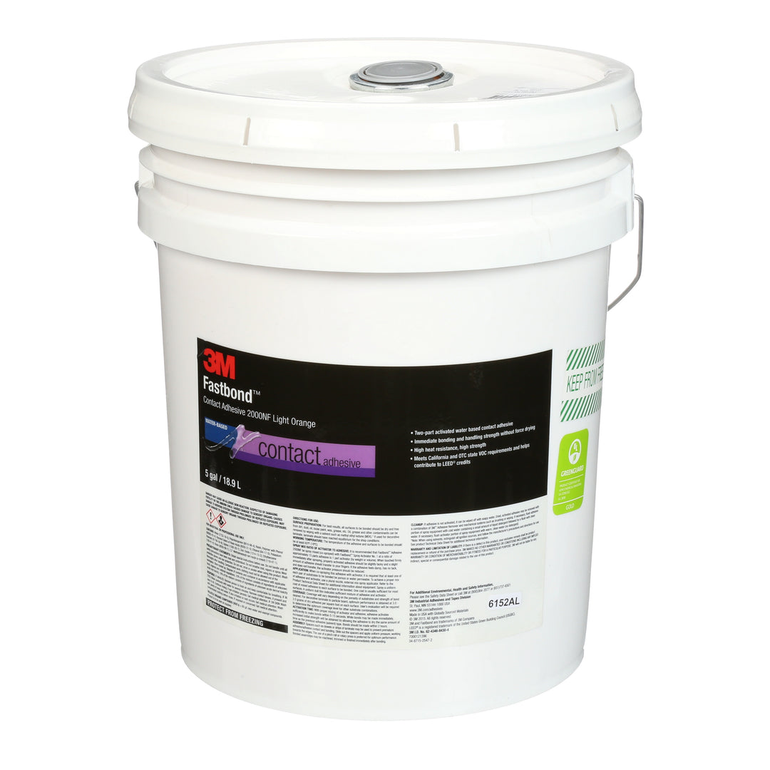 3M TM Fastbond TM Contact Adhesive 2000NF, Light Orange, 5 Gallon (18.92 L) Poly Pour Spout, 1 Can/Case