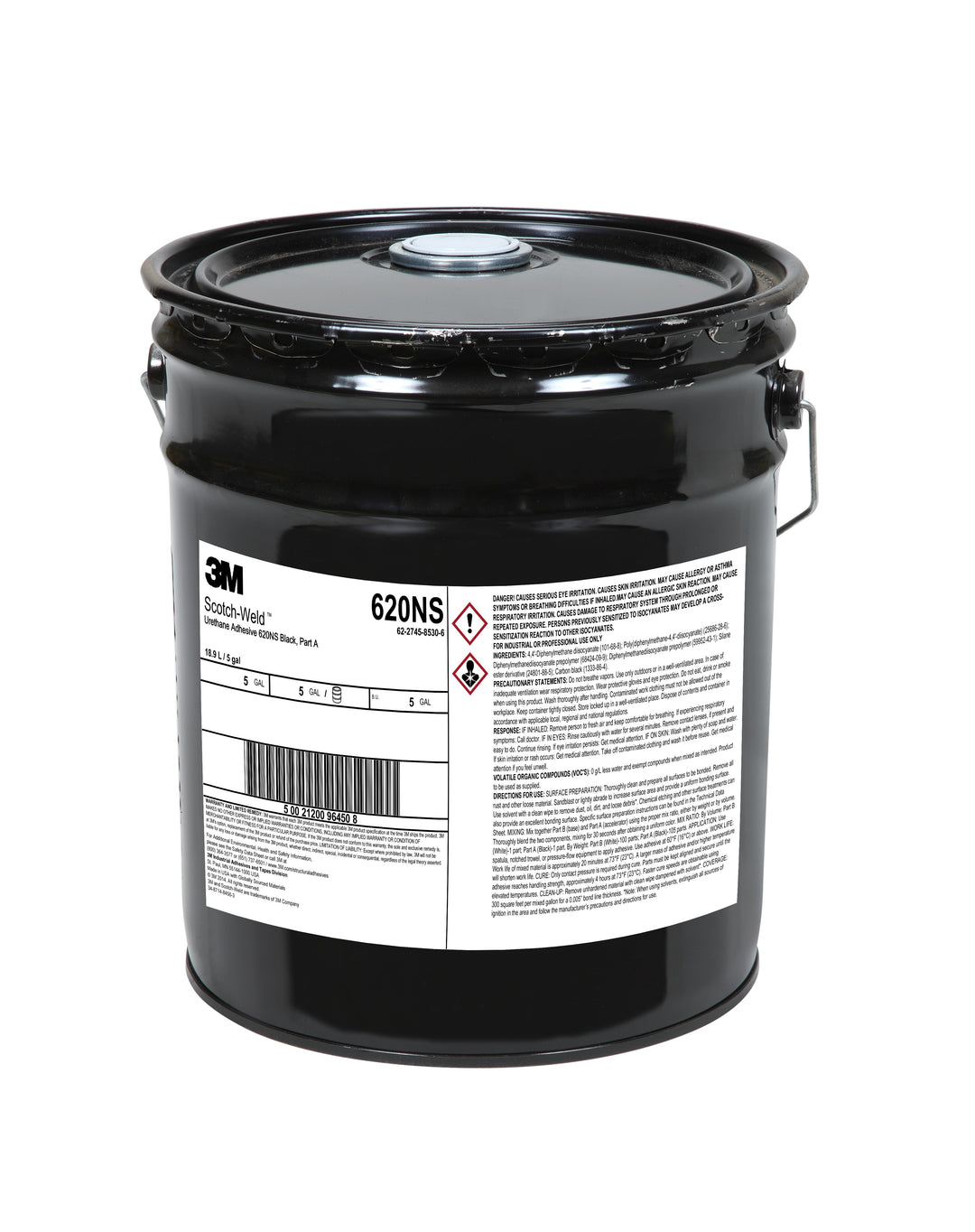 3M TM Scotch-Weld TM Urethane Adhesive 620NS, Black, Part A, 5 Gallon (19 L), Pail