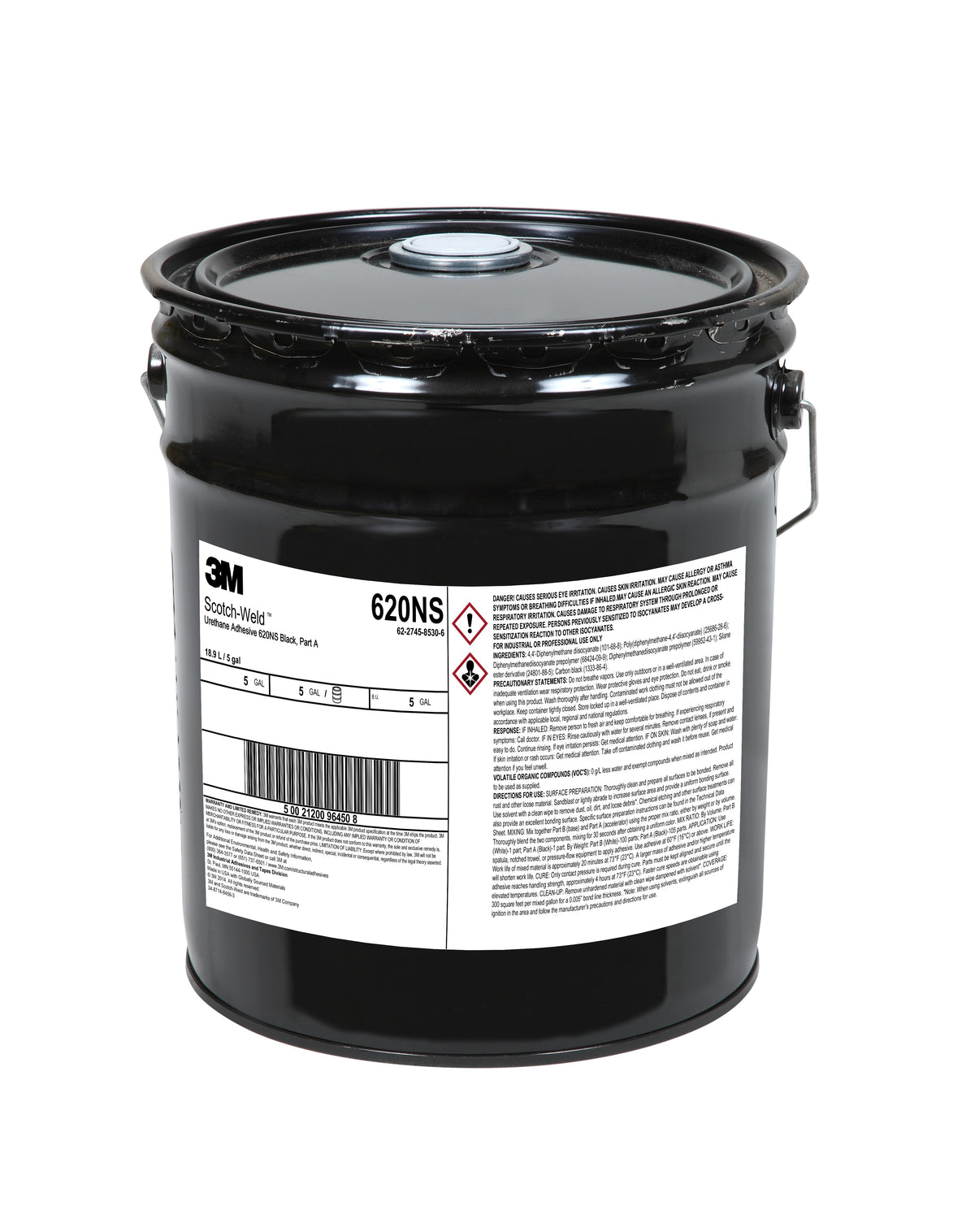 3M TM Scotch-Weld TM Urethane Adhesive 620NS, Black, Part A, 5 Gallon (19 L), Pail
