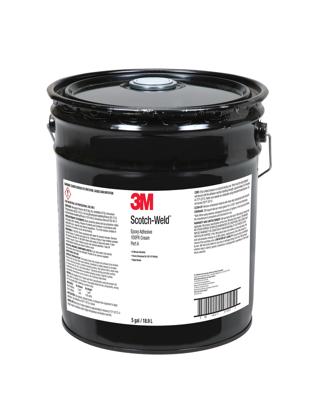3M TM Scotch-Weld TM Epoxy Adhesive 100FR, Off-White, Part A, 5 Gallon Drum (Pail)