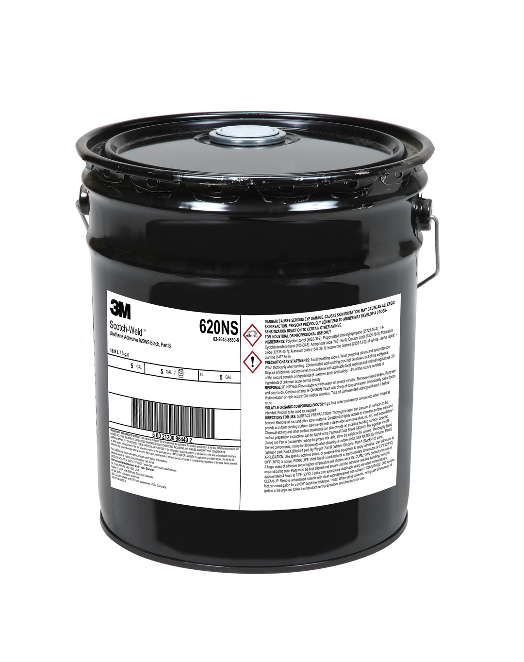 3M TM Scotch-Weld TM Urethane Adhesive 620NS, Black, Part B, 5 Gallon (19 L), Pail