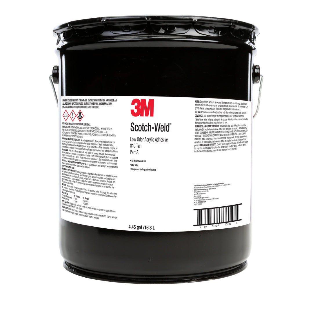 3M Scotch-Weld Low Odour Acrylic Adhesive 810, Tan, Part A, 5 gallon container