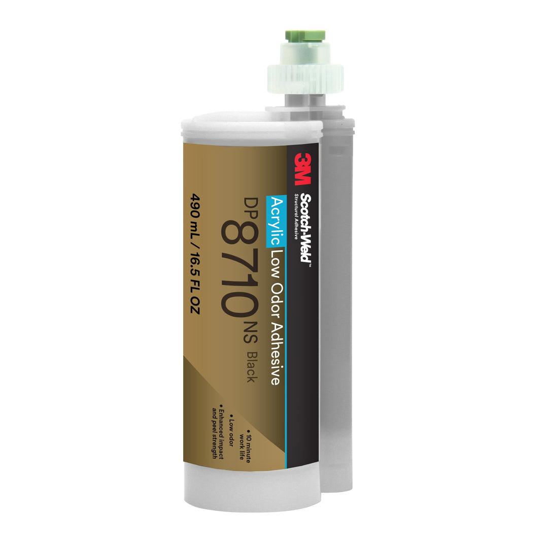 3M TM Scotch-Weld TM Low Odour Acrylic Adhesive DP8710NS, Black, 16.5 fl oz (490 mL), Duo-Pak, 6/Case