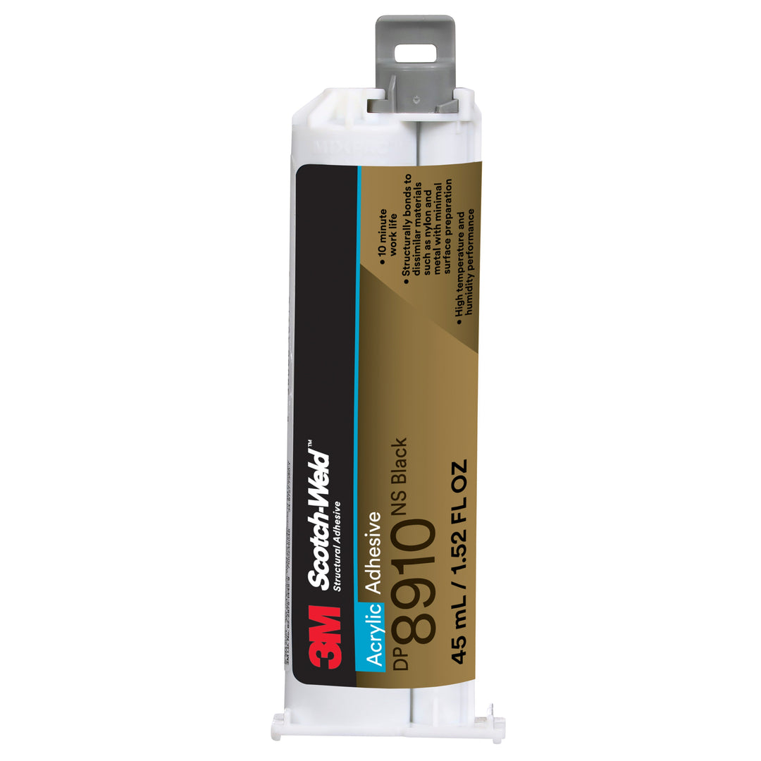 3M TM Scotch-Weld TM Acrylic Adhesive DP8910NS, Black, 45 mL Duo-Pak, 12 Each/Case