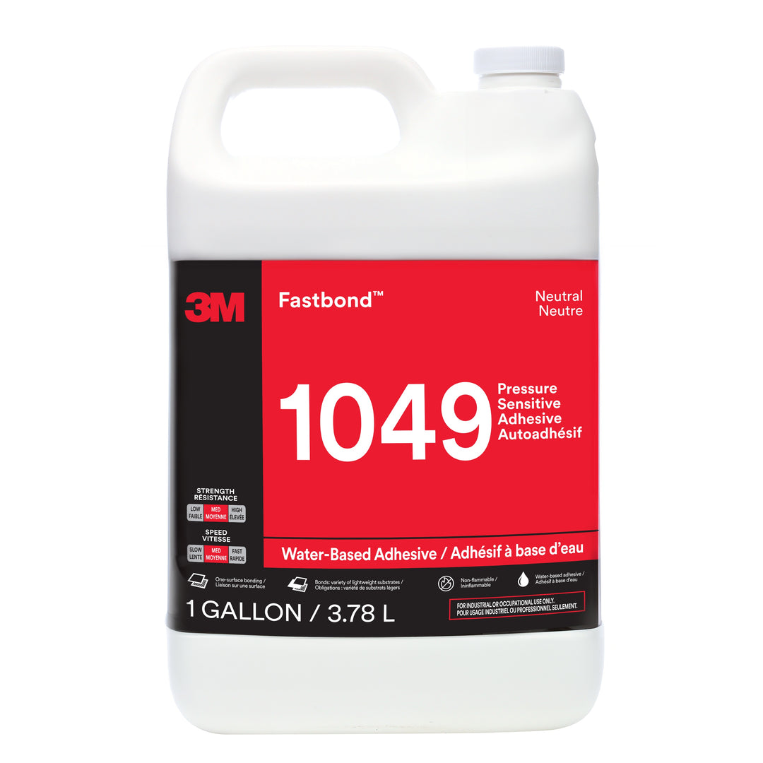 3M TM Fastbond TM Pressure Sensitive Adhesive 1049, Neutral, 1 Gallon (3.78 L), 4 Each/Case