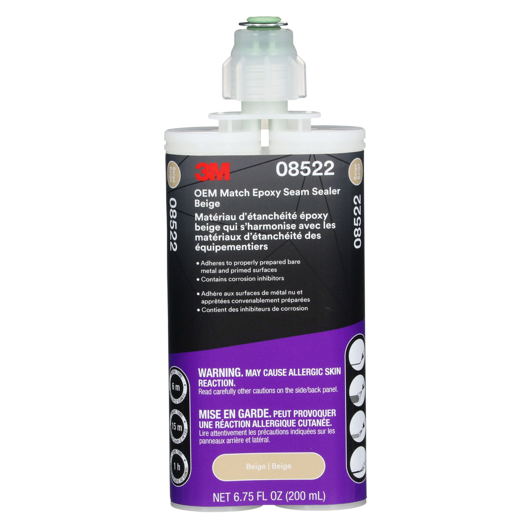 3M TM OEM Match Seam Sealer, 08522, Beige, 200 mL Cartridge, 6/Case