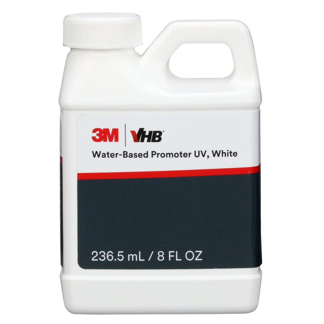 3M TM VHB TM Tape Water-Based Promoter UV, White, 1/2 Pint (236.6 mL), 12/Case