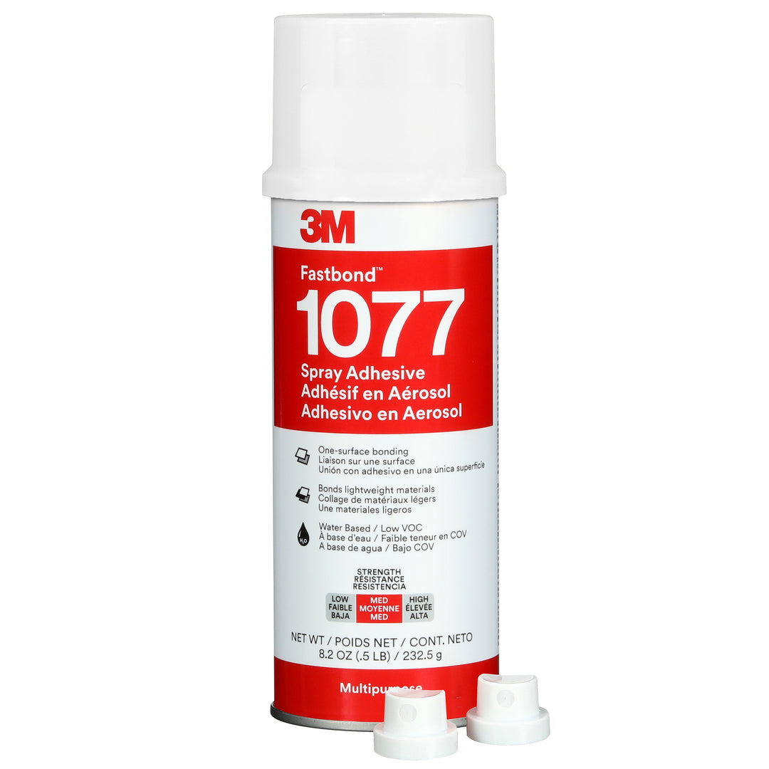 3M TM Fastbond TM Water-Base Multipurpose Adhesive 1077, Low VOC <6%, Neutral, Net Wt 8.2 oz, 6 Can/Case