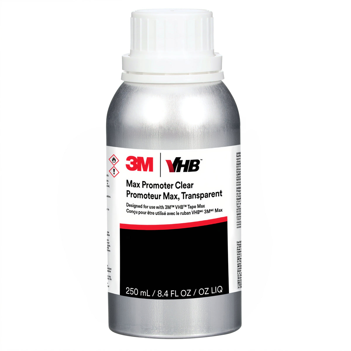 3M TM VHB TM Tape Max Promoter, Clear, 250mL, 4 Bottles/Case