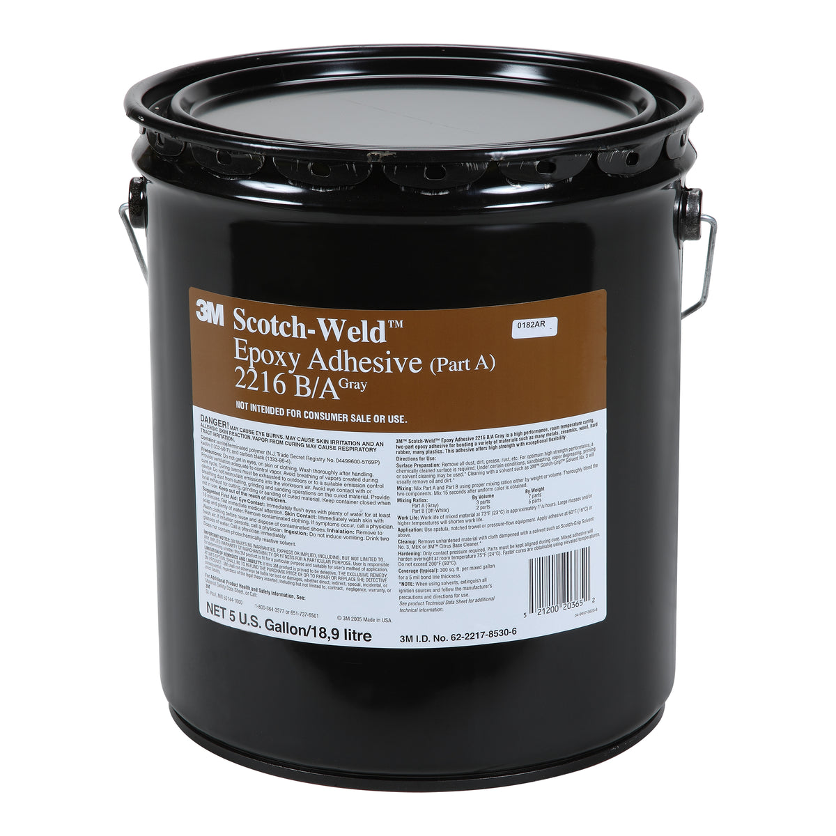 3M Scotch-Weld 2216-A-5GAL-GRY - Epoxy Adhesive 2216 Part A in Grey - 5 Gallon (19 L) 7000046361