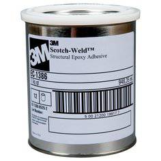 3M Scotch-Weld EC1386-1QT cream epoxy adhesive in a 1-quart container, versatile 1-part epoxy for industrial bonding applications.