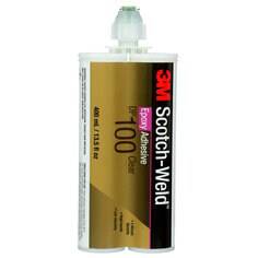 3M Scotch-Weld DP100 clear 2-part epoxy adhesive cartridge in 400 ml (15.5 fl oz) for strong bonding and durable repairs.