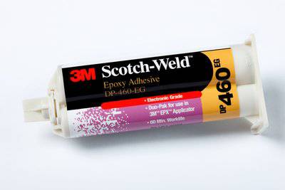 3M Scotch-Weld DP460-EG 2-part epoxy adhesive cartridge, 37 ml, for strong industrial bonding applications.