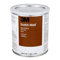 3M Scotch-Weld 2216 epoxy adhesive 2-part kit in grey, 1-gallon size, with resin and hardener components for strong bonding.