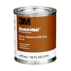 3M Scotch-Weld 2216 epoxy adhesive 2-part grey kit in a 1-quart container, suitable for industrial bonding applications.
