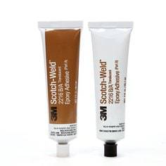 3M Scotch-Weld 2216 epoxy adhesive 2 oz kit in translucent, including two-part epoxy components for bonding and repairs.