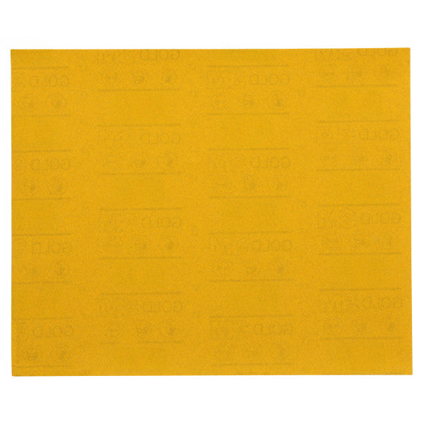 3M Gold Abrasive Sheet 12541, 288U, 320 grit, 9 in x 11 in — single sheet on white background